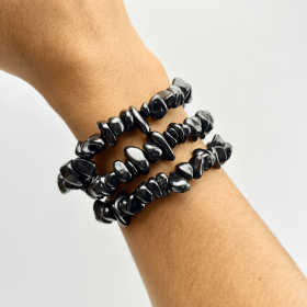 Shungite | Tumbled Stretch Bracelet | 7-10mm | Russia